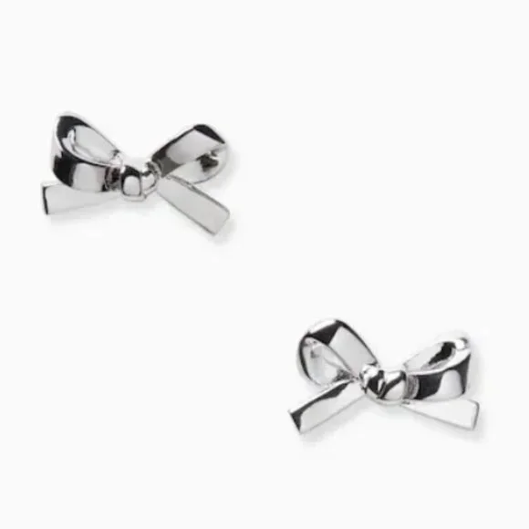 KATE SPADE Bow Silver Earrings Studs Posts NEW - Picture 1 of 3